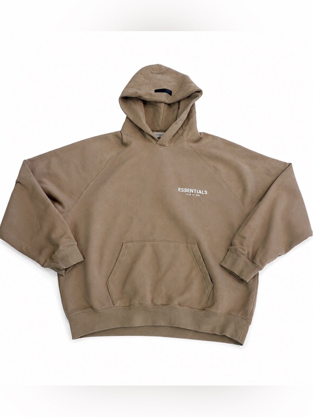 ESSENTIALS Fear of God Pullover Hoodie – Brown/Taupe – Size L